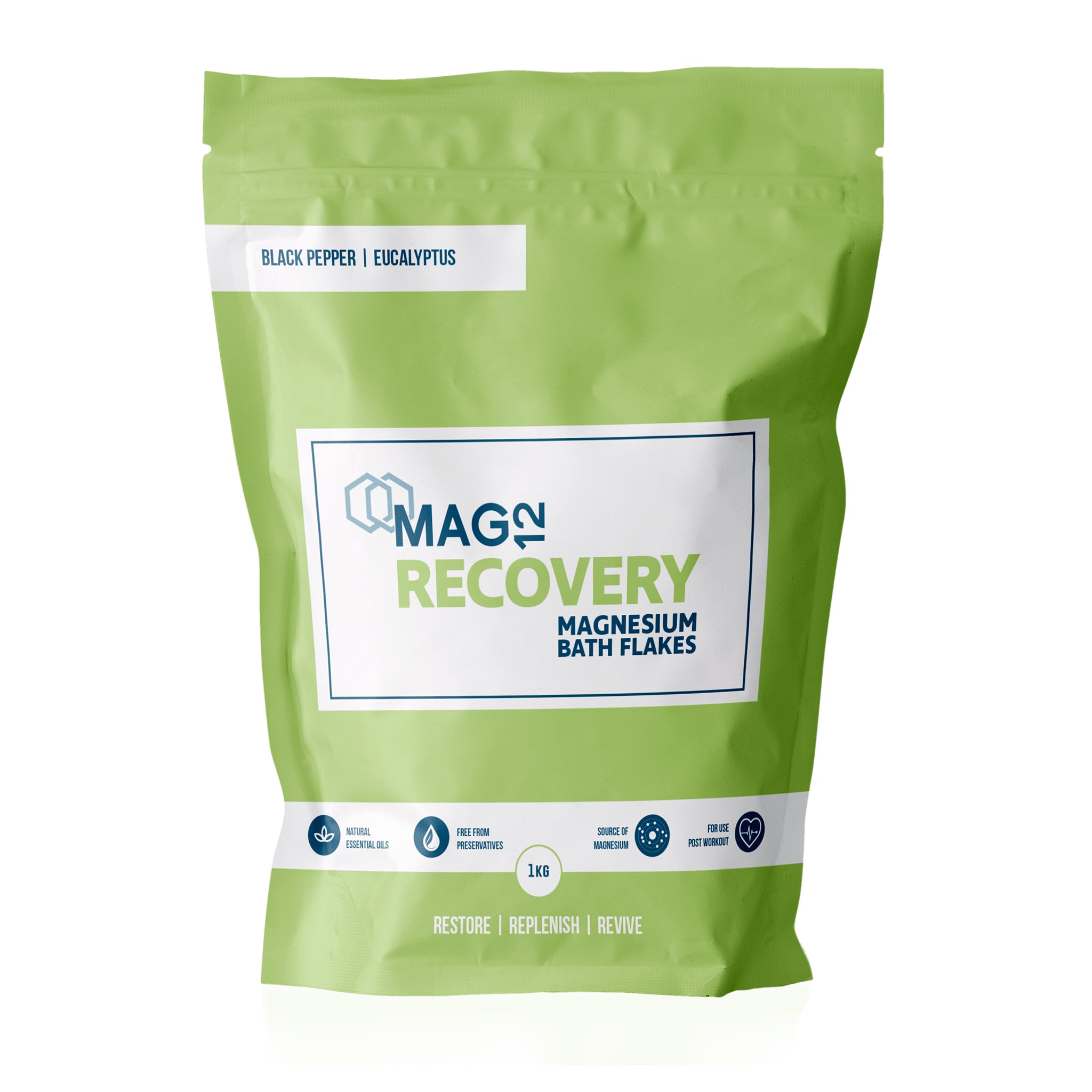 Recovery Magnesium Bath Flakes with Black Pepper & Eucalyptus 1kg